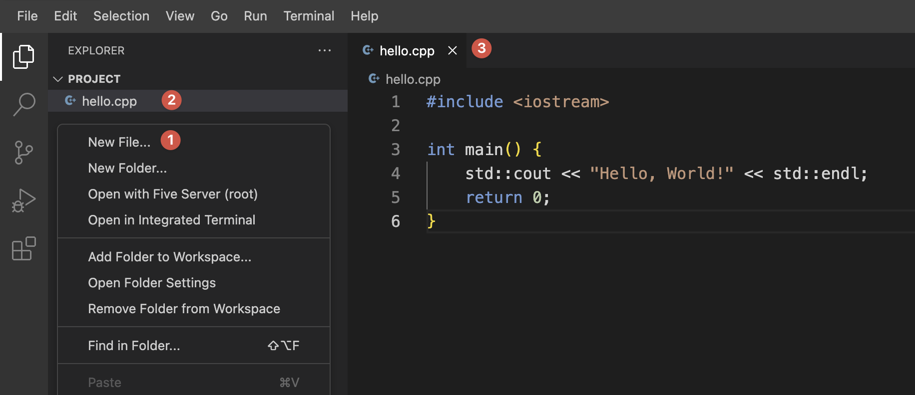 WebIDE file creation interface